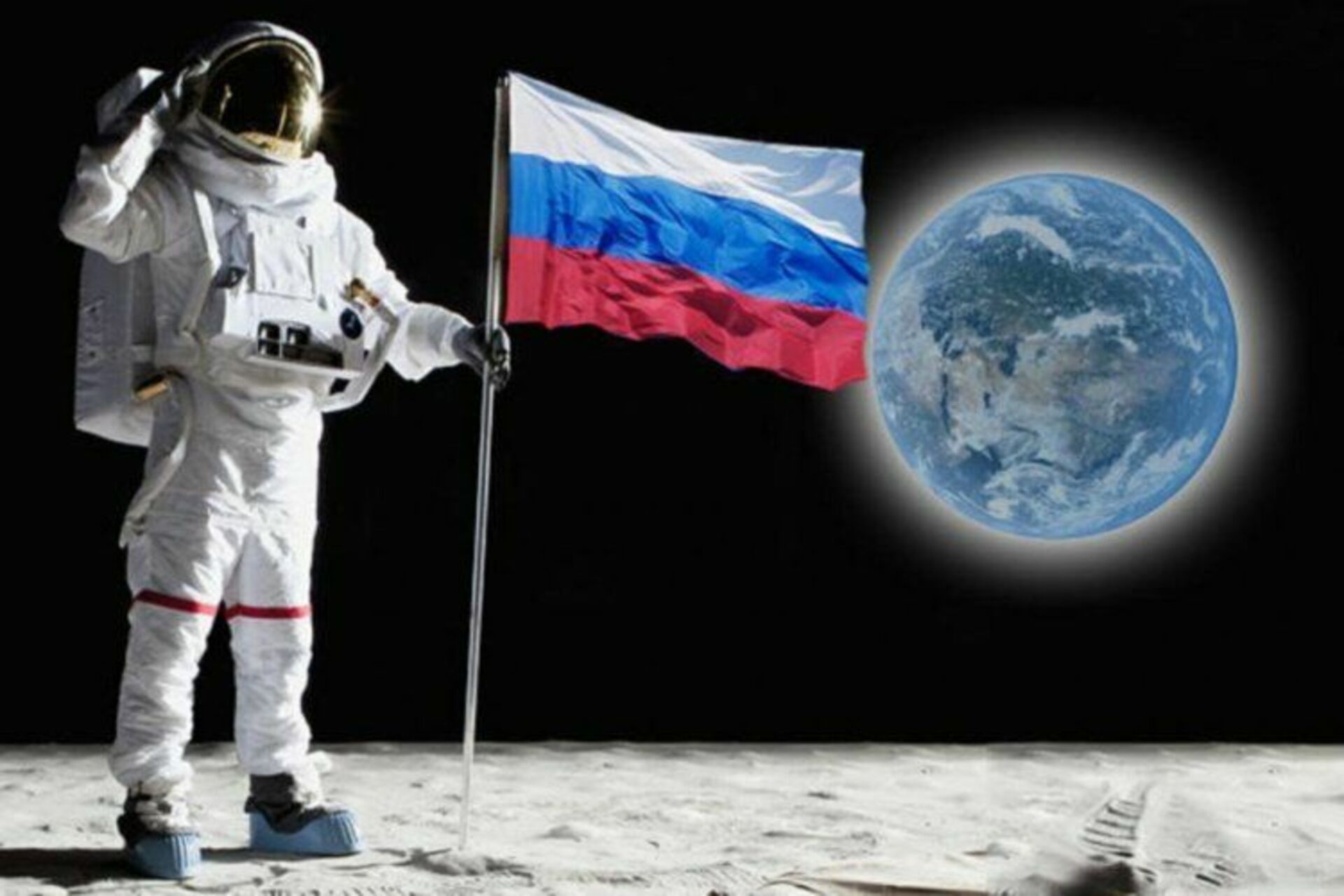 Moon russia. Космонавт на Луне. Космонавт с флагом. Русские космонавты на Луне. Флаг России на Луне.