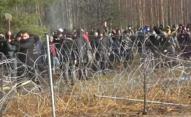 Около сотни мигрантов прорвались на территорию Польши из Белоруссии