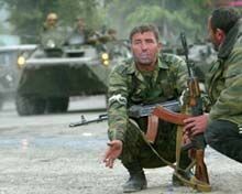 Армия Абхазии ведет бой в Кодорском ущелье