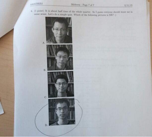 В США учитель по математике добавил в тест вопрос на знание своего лица