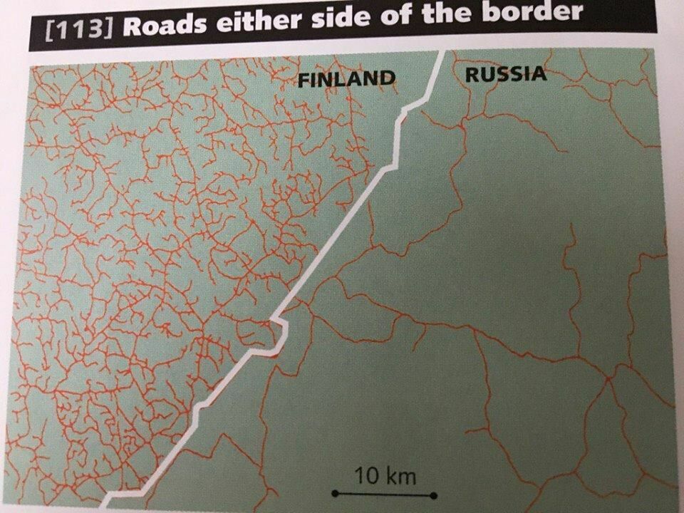 Карты дорог на границе Финляндии и РФ. А ведь 100 лет назад Финляндия входила в состав России