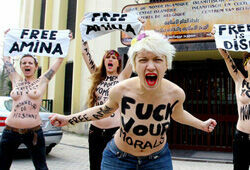 FEMEN устроили топлесс-акции в Киеве, Берлине, Париже и Брюсселе