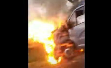 В Сызрани во время движения загорелся пассажирский автобус