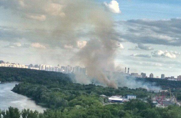 На западе Москвы произошел крупный природный пожар