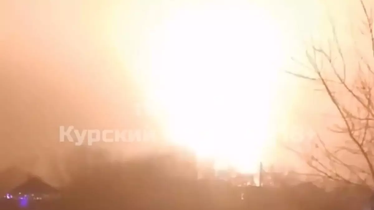 Пожар на нефтебазе под Курском