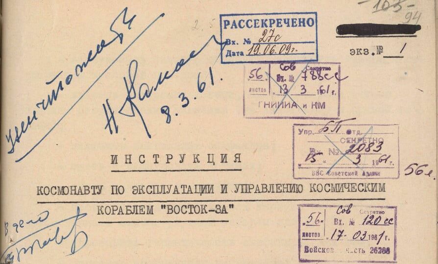"Просунуть руки в рукава":  полный текст инструкции, по которой летал Юрий Гагарин