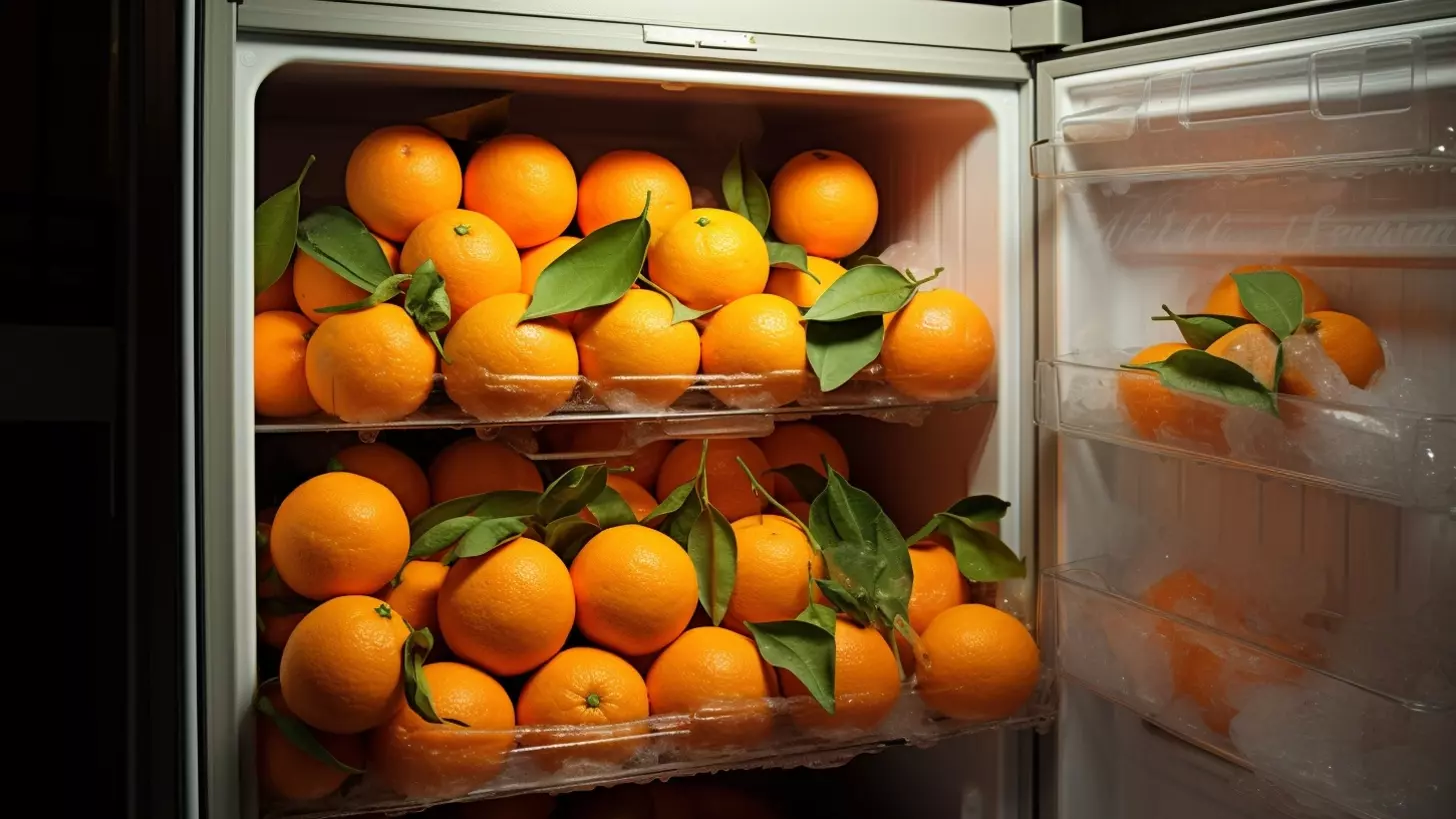 Перед тем как положить мандарины в холодильник, их нужно достать из пакета
