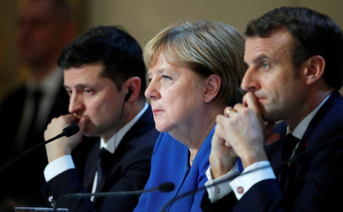 Меркель, Макрон и Зеленский призвали отвести российские войска от границ Украины