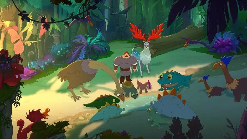 Кадр из мультфильма для детей «Три Богатыря и Пуп Земли».