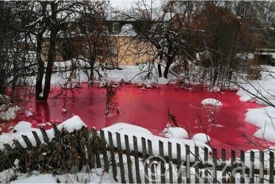В Казани появилось кровавое озеро